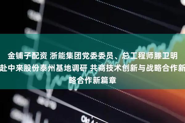 金铺子配资 浙能集团党委委员、总工程师滕卫明一行赴中来股份泰州基地调研 共商技术创新与战略合作新篇章