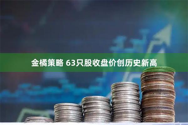 金橘策略 63只股收盘价创历史新高
