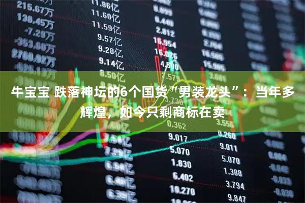 牛宝宝 跌落神坛的6个国货“男装龙头”：当年多辉煌，如今只剩商标在卖